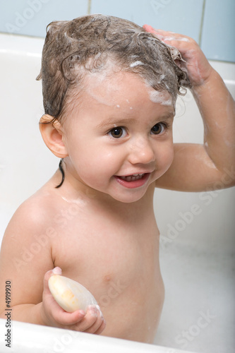 Girl bathing