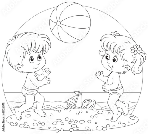 Раскраска играющего ребёнка Раскраска играющего ребёнка