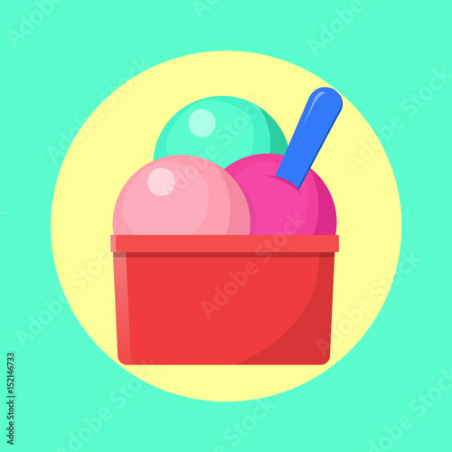 Eis In Becher Icon Flat Design Vektor Grafik Illustration Stockfotos