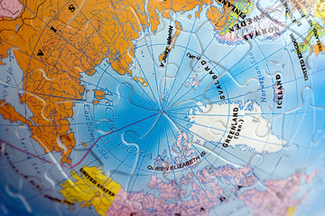 Fototapeta na wymiar world 3d puzzle: biegun północny