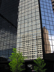 downtown building reflection