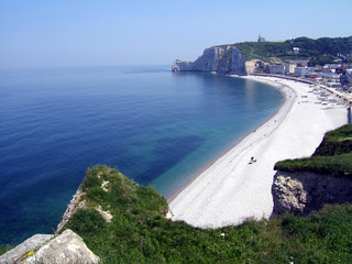 panoramique de la plage d'etretat
