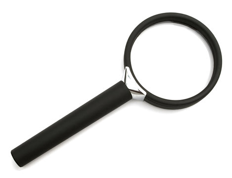 a black magnifying glass
