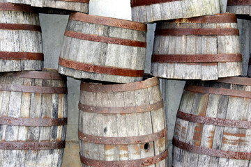 stacked barrels