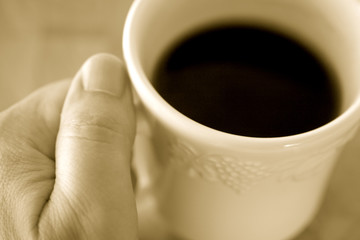 his morning cup