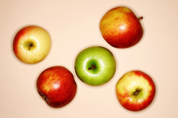 apples on beige