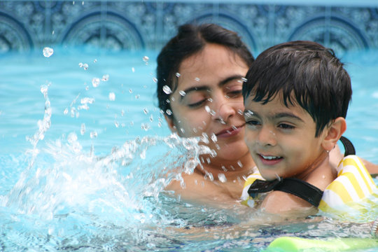 Family Time In The Pool