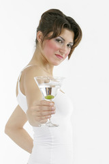 sexy healthy woman with a glass