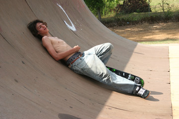 tired skateboarder