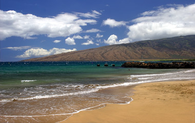 maui island's coastline in kihei, hawaii