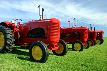 several old tractors