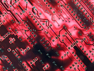 glowing red circuits