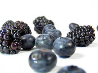 blueberries and blackberries