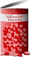can of valentine hearts