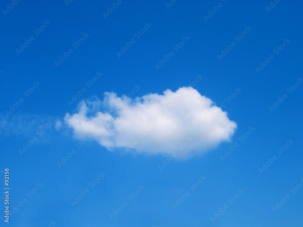 Wall mural lonely cumulus cloud in the sky