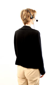 receptionist from behind
