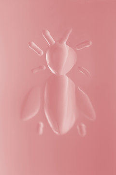 pink pressed glass honey bee