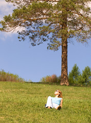 girl on the lawn
