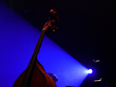 contrebasse et projecteur