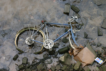 racing bike in river