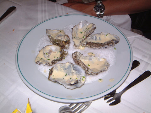 six oysters four eaten