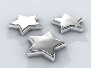 three chrome stars