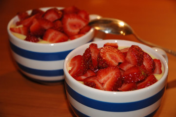 strawberry with vanilla custard