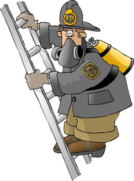 Fireman On A Ladder