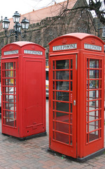 two red phone boxes