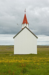 Small church in Alftanes, Borgarnes, Borgarfjordur, Iceland