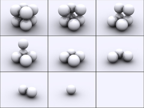spheres in steps
