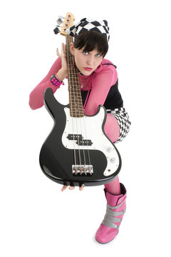 bass babe in pink and black