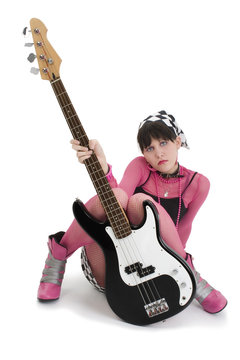bass babe in pink and black