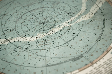 Naklejka premium old sky map (from 1891 year)
