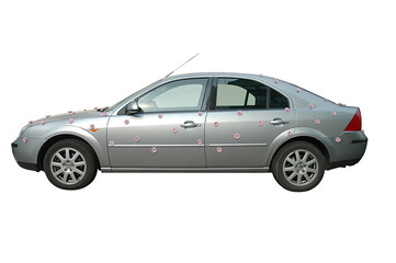 shining wedding car, isolated