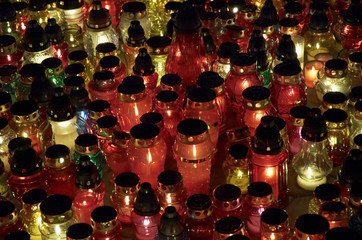 many candles closeup