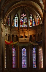 Fotobehang Glas in lood vitrail dans la cathédrale saint jean (lyon france