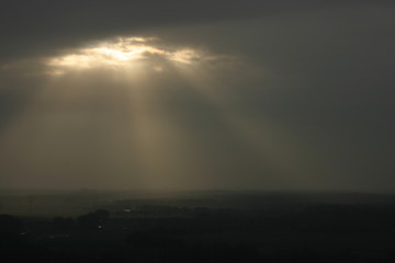 sun breaking through the clouds
