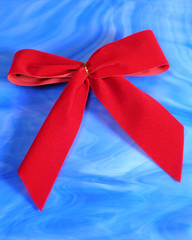 red bow on glass