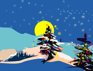 Naklejka premium christmas holiday
