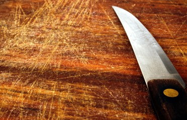knife on cutting board