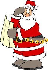 santa with a map