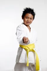 Photo sur Plexiglas Arts martiaux Stock photo d& 39 enfant en position de karaté