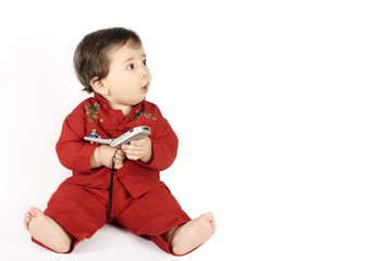 baby looking at your message