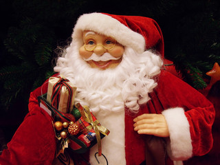 santa claus with his gifts - obrazy, fototapety, plakaty