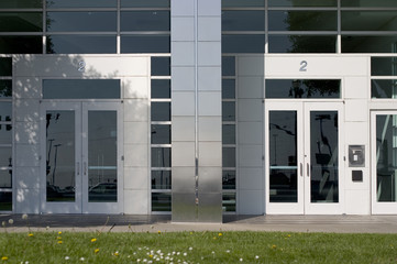 two corporate doors