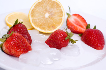 fruits in the white plate