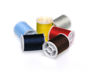 spools of colored thread