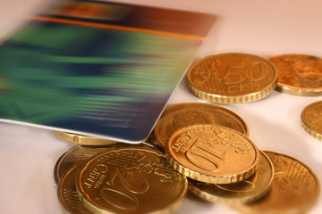 euro currency and credit card