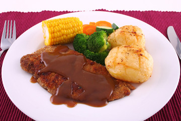 crumbed steak